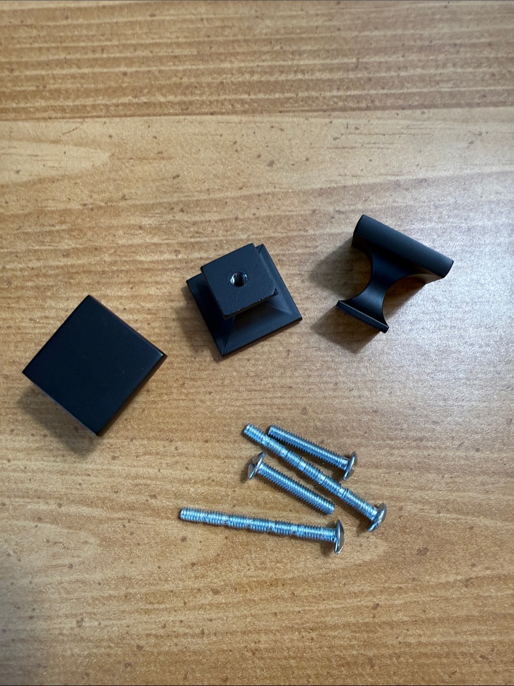 Matte Black Cabinet Knobs with Screws - Set of 10